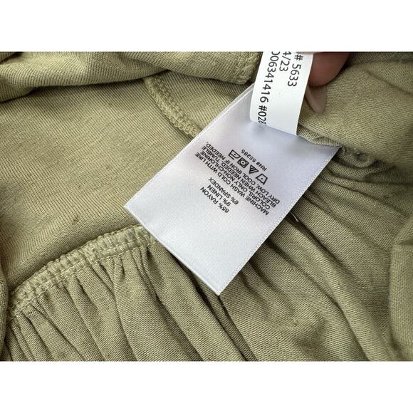 Express Linen-Blend Crew Neck Peplum Tee Swan Color Size Medium New Boho - Picture 10 of 10